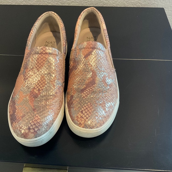 Naturalizer Pink and Silver Slip-On Sneakers with Textured Design - Picture 1 of 5